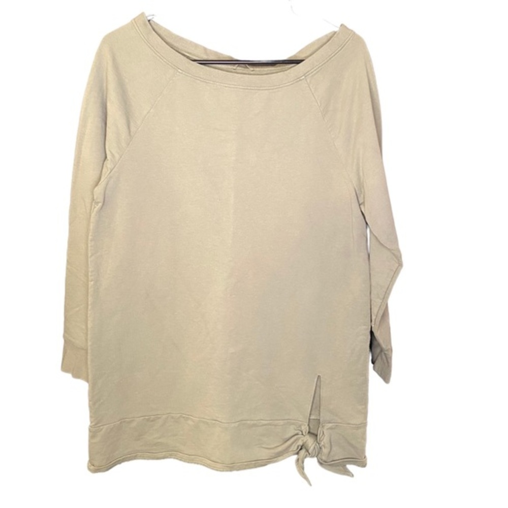Victoria’s Secret Sport olive green tunic sweatshirt w tie oversized small